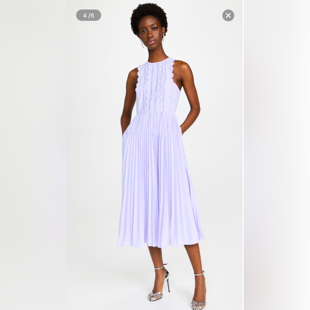 Self portrait Scallop Detail Midi Dress